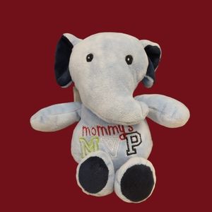 ✓Baby Starters Mommy's MVP Adorable Blue Elephant Rattle Lovey Plush 9"